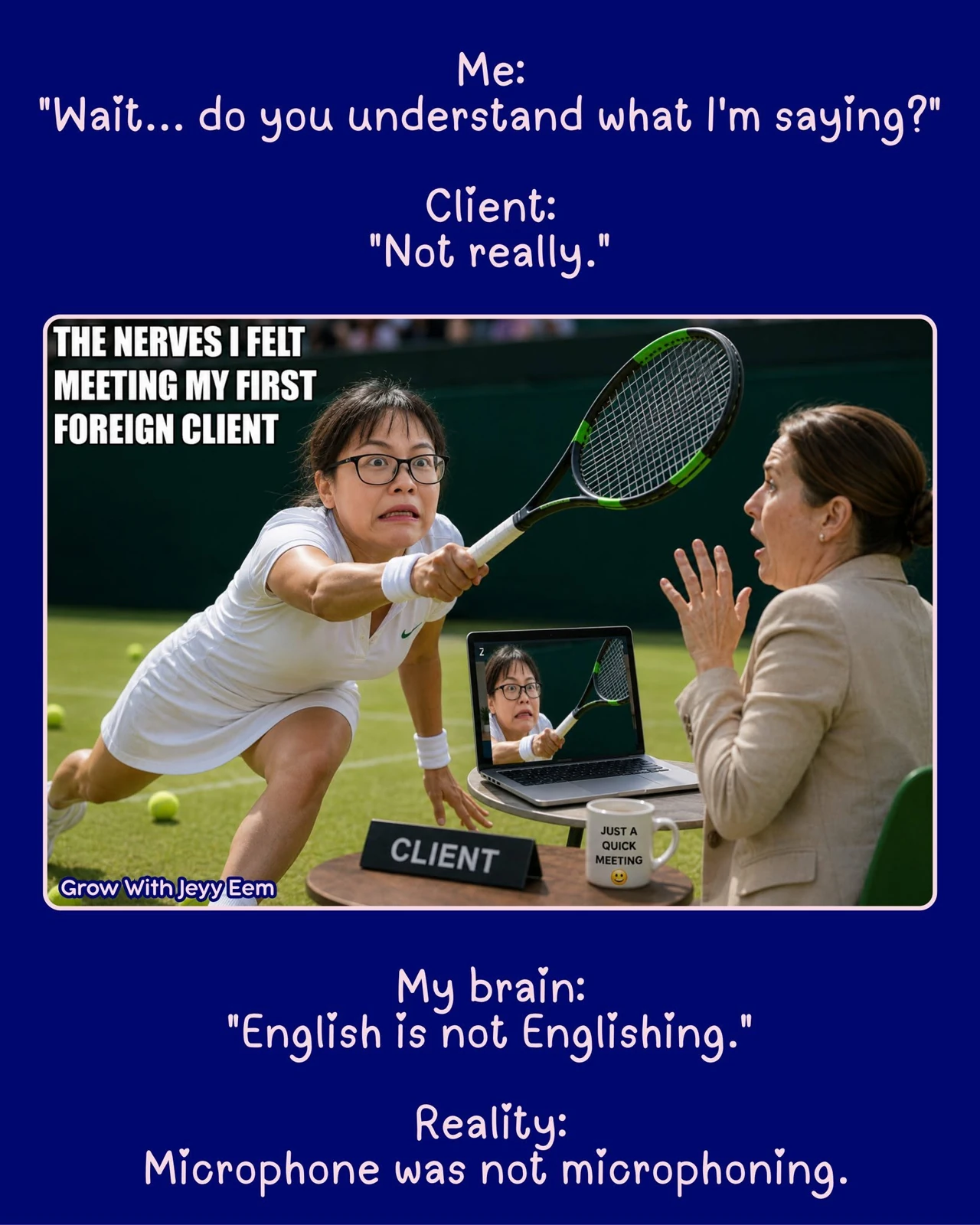 Grow With Jeyy Eem First client meeting nerves portfolio sample