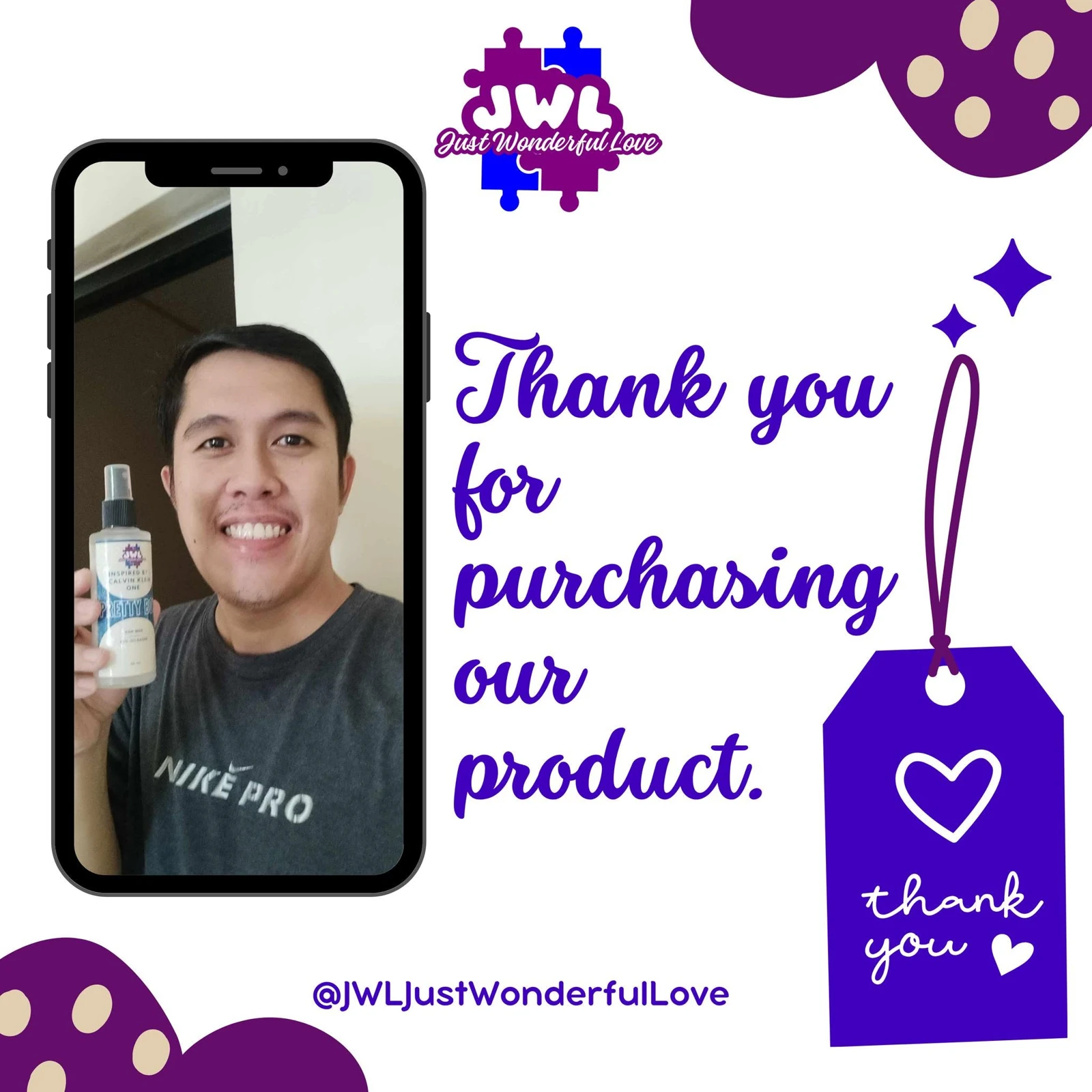 JWL Just Wonderful Love Customer appreciation portfolio sample