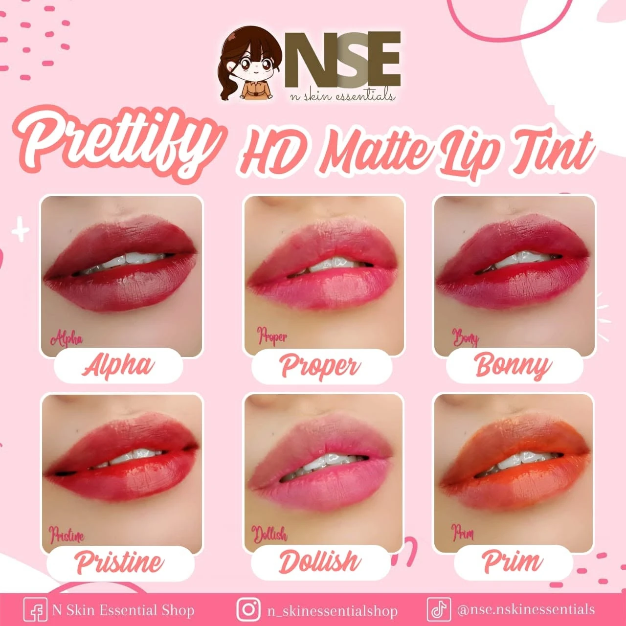 N Skin Essentials Prettify lip tint shades portfolio sample