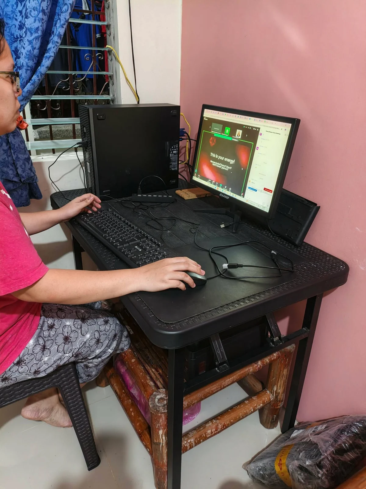 Working at my desktop in another corner of our home